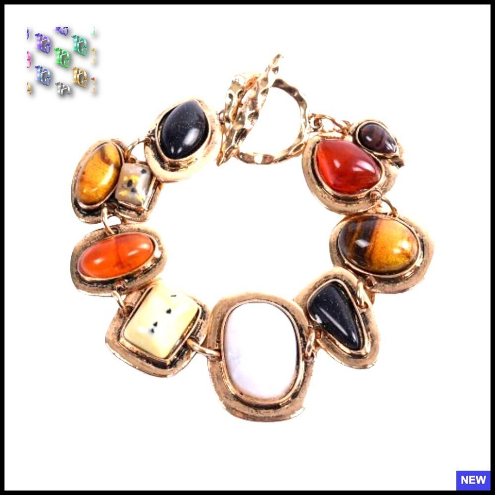 Vintage Geometric Link Bracelet OT-Clasp Ethnic Style Jewelry Boho Chic